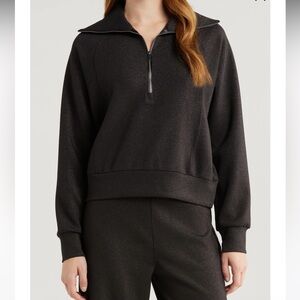 NEW SPANX AirEssentials Shimmer 1/4 Zip Pullover RARE